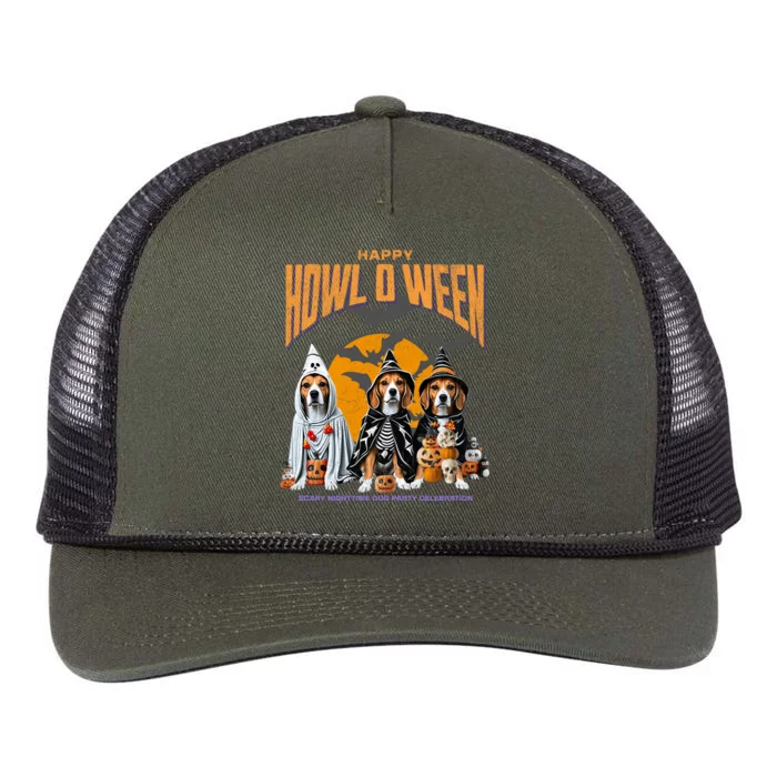 Beagle Mom Dad Halloween Lovers Retro Rope Trucker Hat Cap