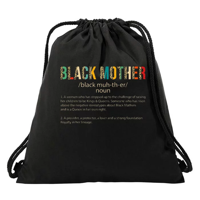 Black Mothers Definition Meaning Vintage For MotherS Day Drawstring Bag