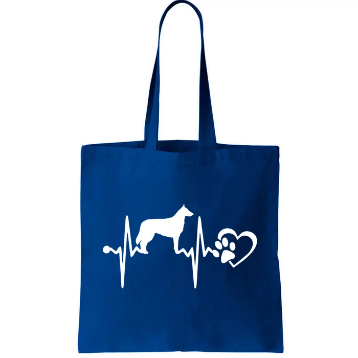 Belgian Malinois Dog Heartbeat Paw Love Funny Puppy Lover Funny Gift Tote Bag