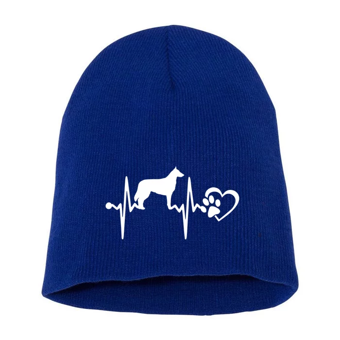 Belgian Malinois Dog Heartbeat Paw Love Funny Puppy Lover Funny Gift Short Acrylic Beanie