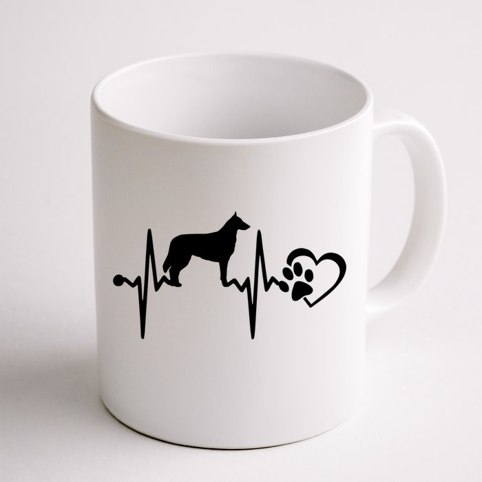 Belgian Malinois Dog Heartbeat Paw Love Funny Puppy Lover Funny Gift Front & Back Coffee Mug