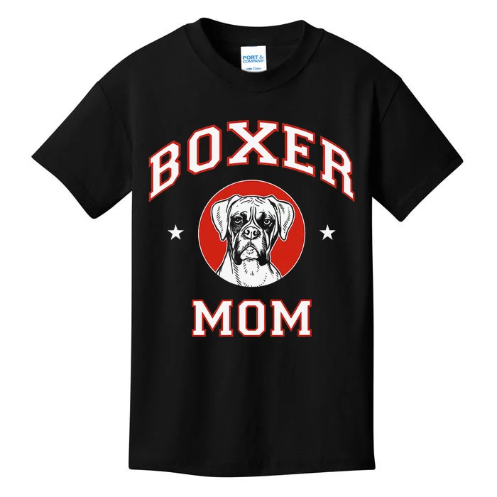 Boxer Mom Dog Mother Kids T-Shirt