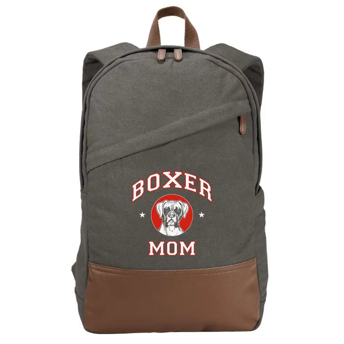 Boxer Mom Dog Mother Cotton Canvas Backpack