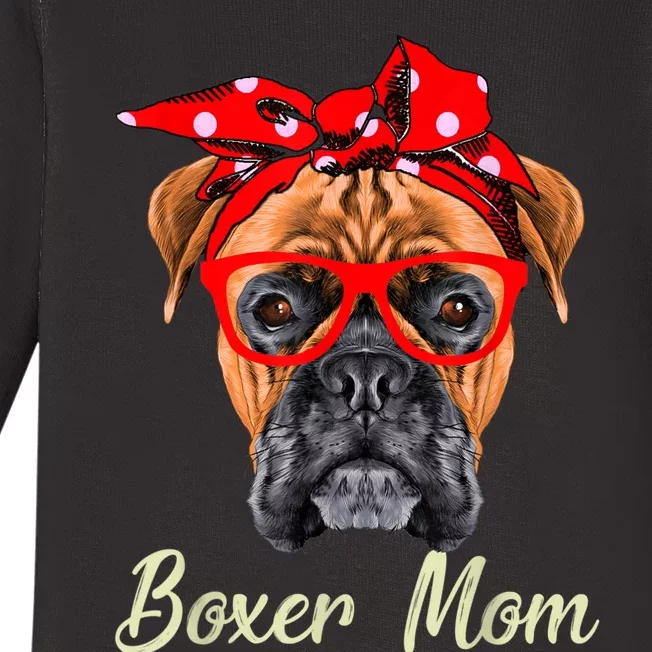 Boxer Mom Dog Women Baby Long Sleeve Bodysuit