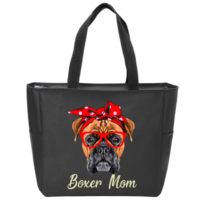 Boxer Mom Dog Women Zip Tote Bag