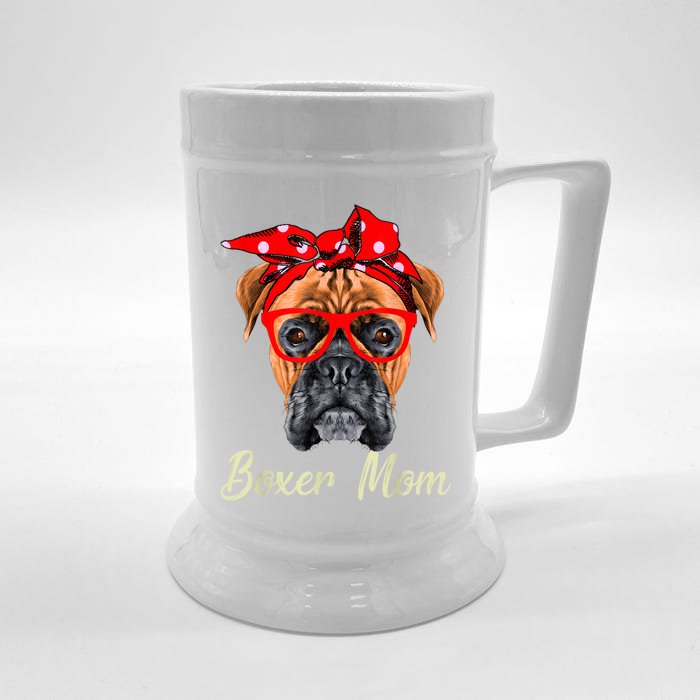 Boxer Mom Dog Women Front & Back Beer Stein