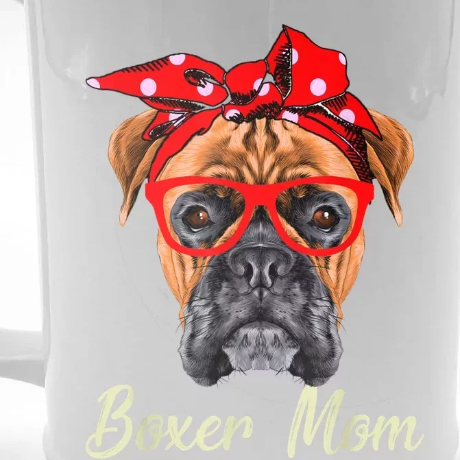 Boxer Mom Dog Women Front & Back Beer Stein