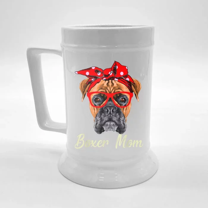 Boxer Mom Dog Women Front & Back Beer Stein