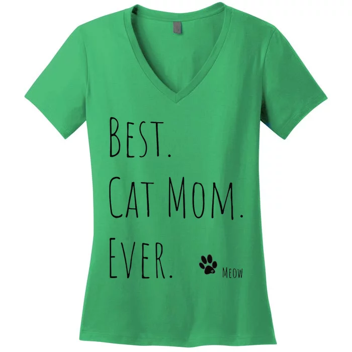 Best MotherS Day Gift Cat Mom Newman Works Meow Women's V-Neck T-Shirt