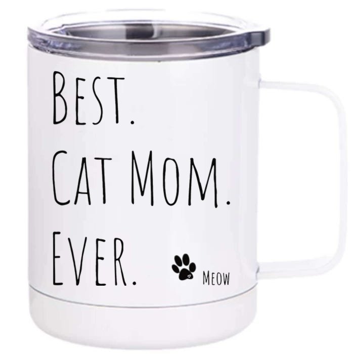 Best MotherS Day Gift Cat Mom Newman Works Meow Front & Back 12oz Stainless Steel Tumbler Cup