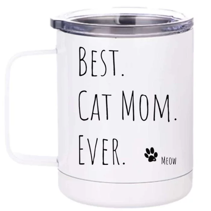 Best MotherS Day Gift Cat Mom Newman Works Meow Front & Back 12oz Stainless Steel Tumbler Cup