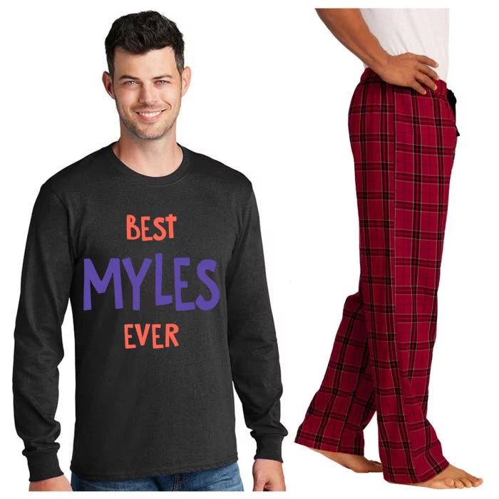 Best Myles Ever Personalized First Name Custom Nickname Gift Long Sleeve Pajama Set