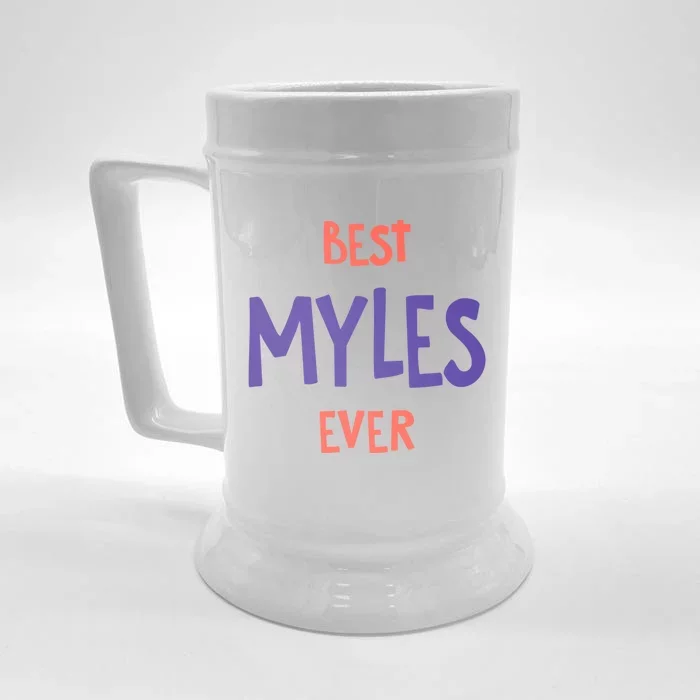 Best Myles Ever Personalized First Name Custom Nickname Gift Front & Back Beer Stein