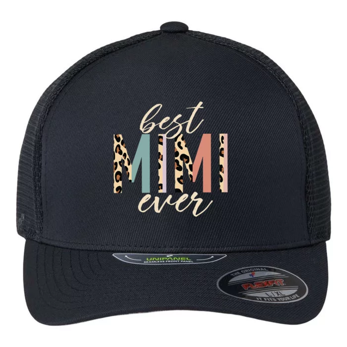 Best Mimi Ever Gifts Leopard happy Mothers Day Flexfit Unipanel Trucker Cap