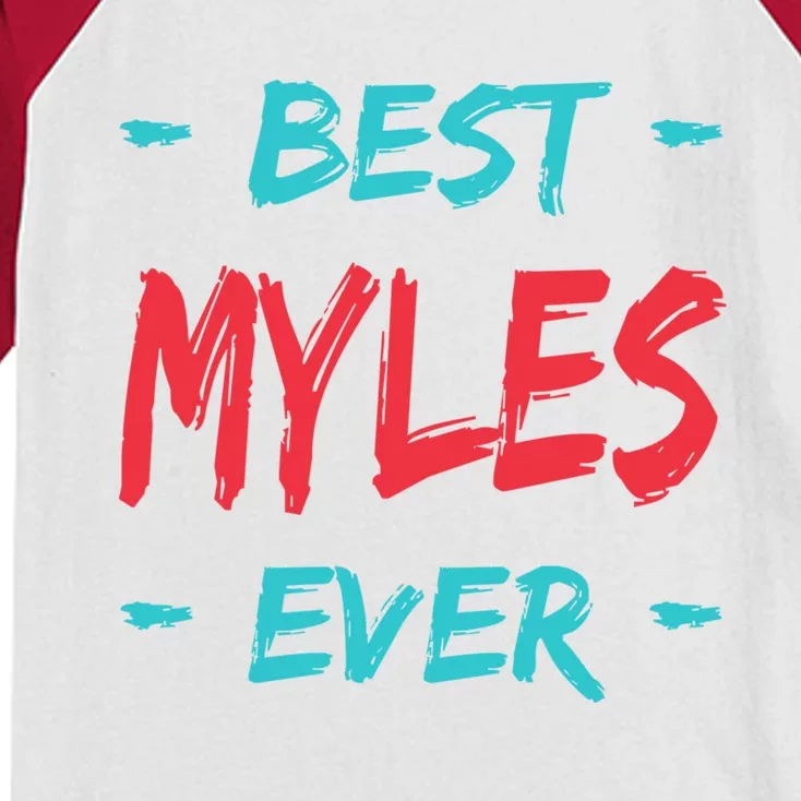 Best Myles Ever Personalized Name Custom Nickname Couples Meaningful Gift Kids Colorblock Raglan Jersey