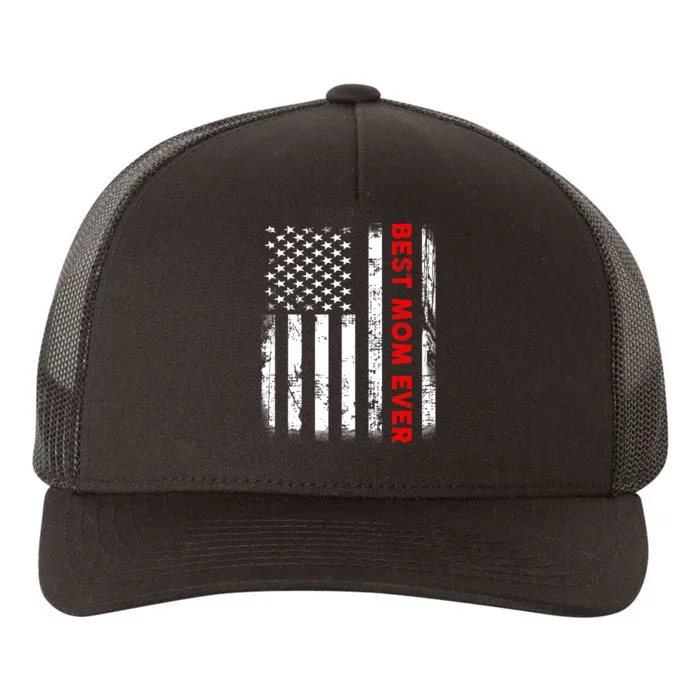 Best Mom Ever US American Flag Graphic Tee Mothers Day Yupoong Adult 5-Panel Trucker Hat