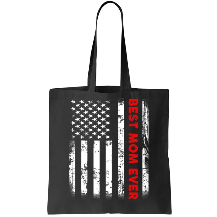 Best Mom Ever US American Flag Graphic Tee Mothers Day Tote Bag