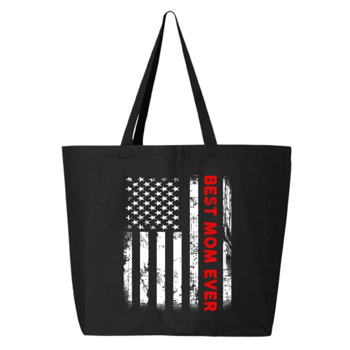 Best Mom Ever US American Flag Graphic Tee Mothers Day 25L Jumbo Tote