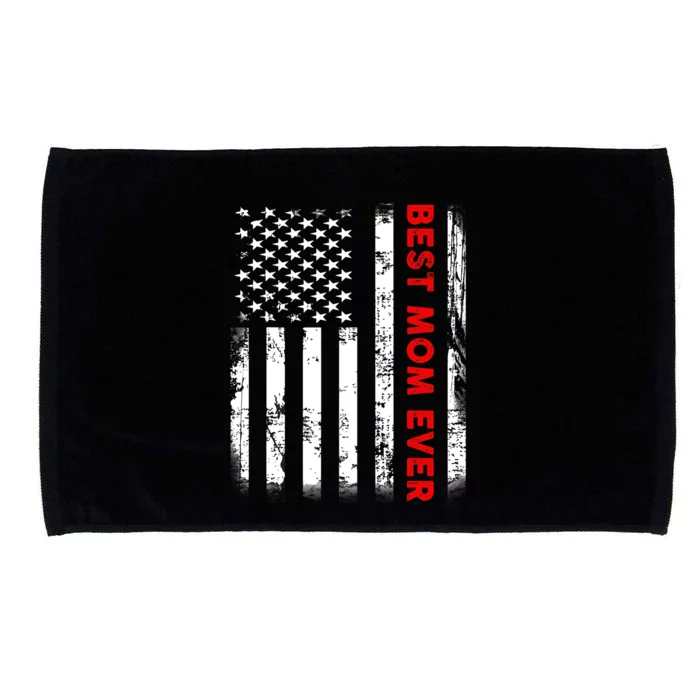 Best Mom Ever US American Flag Graphic Tee Mothers Day Microfiber Hand Towel