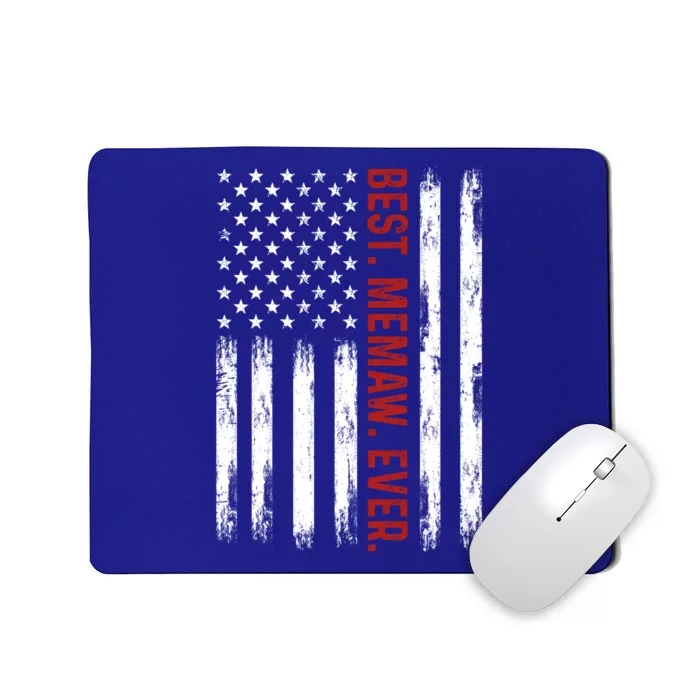 Best Memaw Ever Vintage American Flag 4th Of July Memaw Great Gift Mousepad