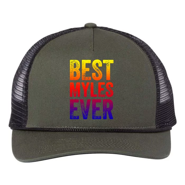 Best Myles Ever Gift Funny Personalized First Name Myles Meaningful Gift Retro Rope Trucker Hat Cap