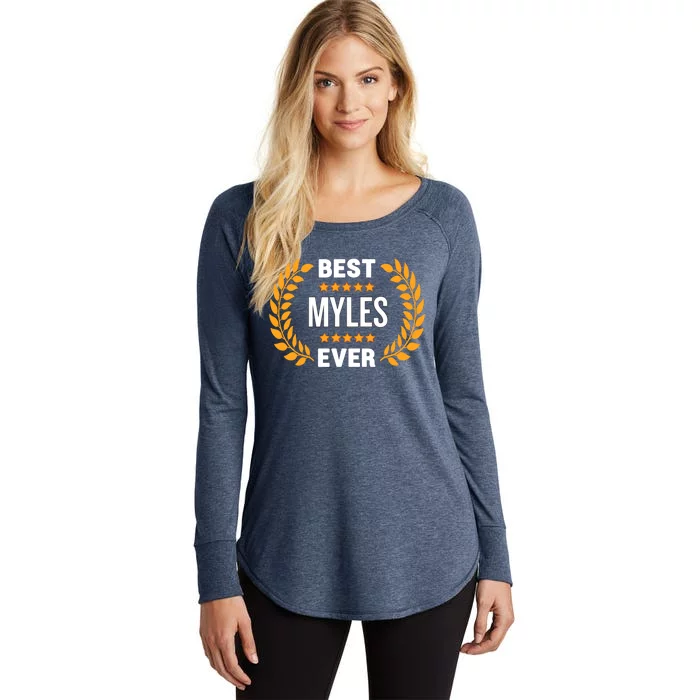 Best Myles Ever With Five Stars Name Myles Great Gift Women's Perfect Tri Tunic Long Sleeve Shirt