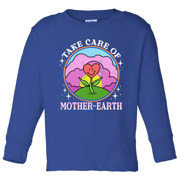 Beautiful Mother Earth Heart Flower Cute Gift Toddler Long Sleeve Shirt