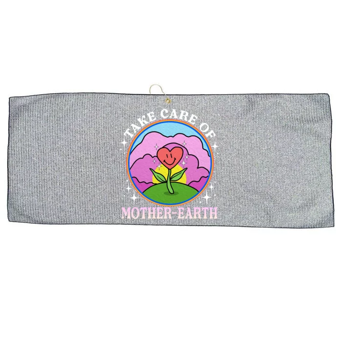 Beautiful Mother Earth Heart Flower Cute Gift Large Microfiber Waffle Golf Towel