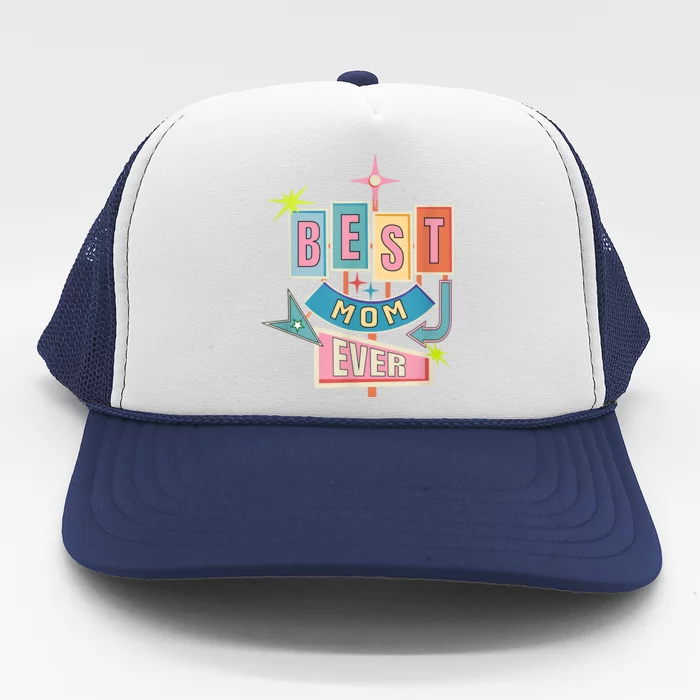 Best Mom Ever Vintage Hotel Highway Sign | Mothers Day Trucker Hat