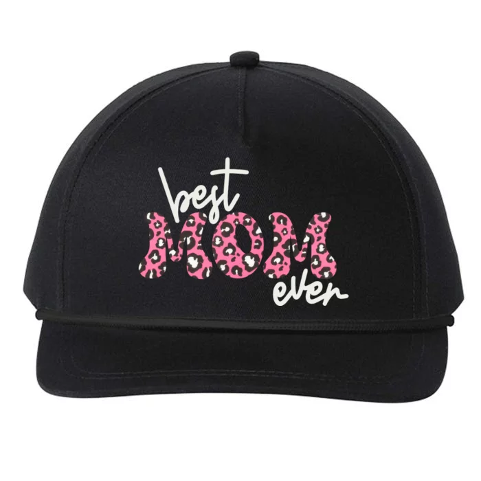 Best Mom Ever Cheetah Print Cute Gift Snapback Five-Panel Rope Hat