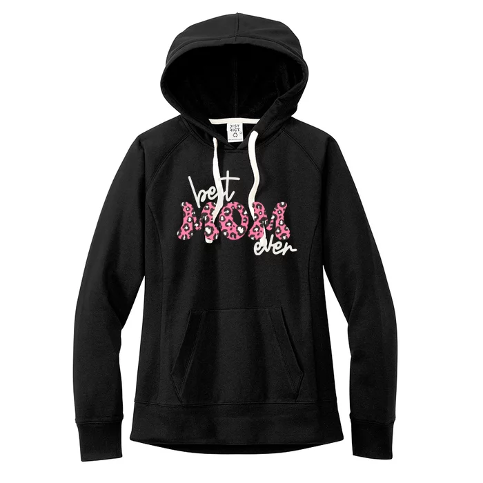 Best Mom Ever Cheetah Print Cute Gift Women's Fleece Hoodie