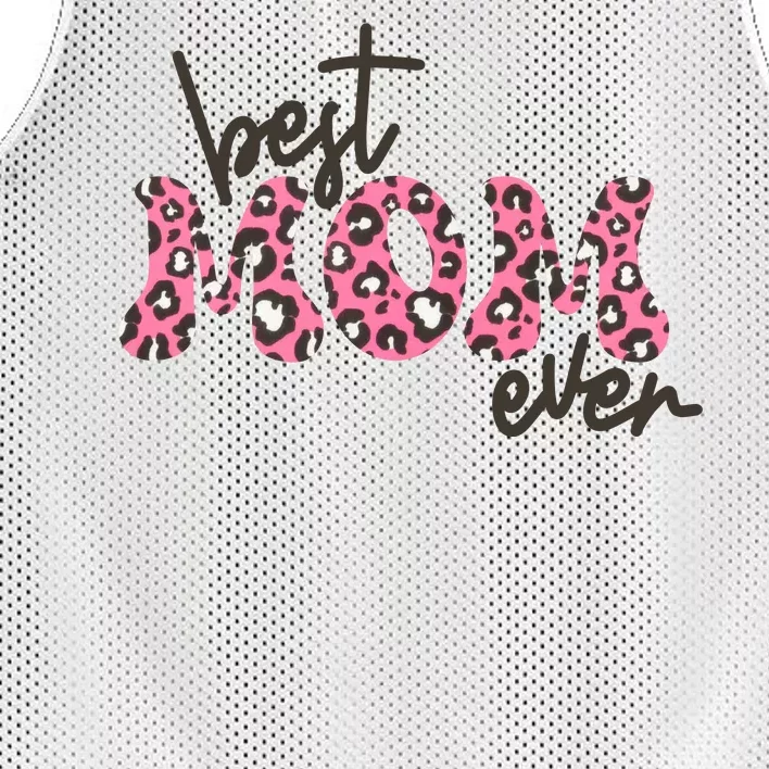 Best Mom Ever Cheetah Print Cute Gift Mesh Reversible Basketball Jersey Tank