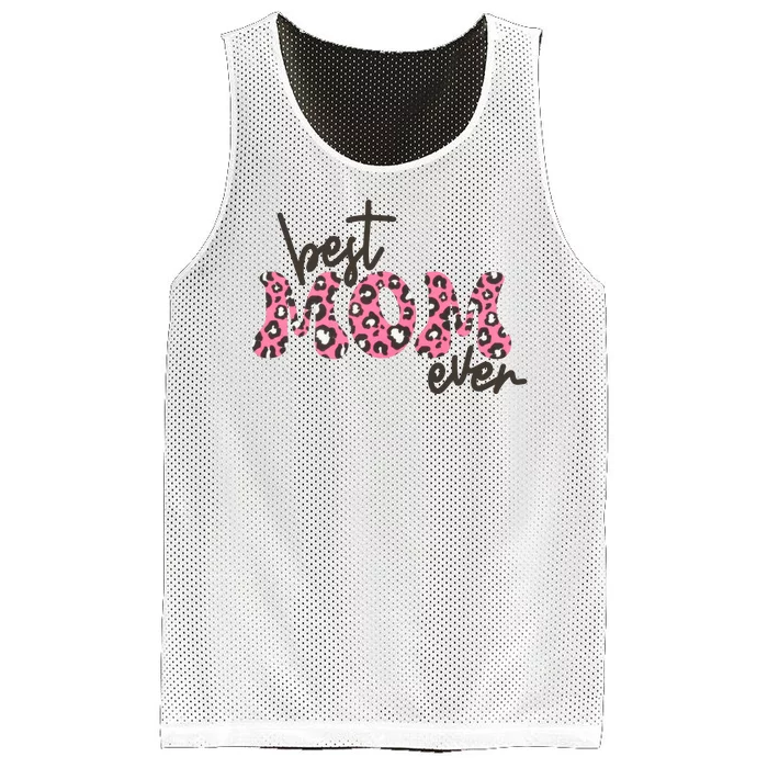 Best Mom Ever Cheetah Print Cute Gift Mesh Reversible Basketball Jersey Tank