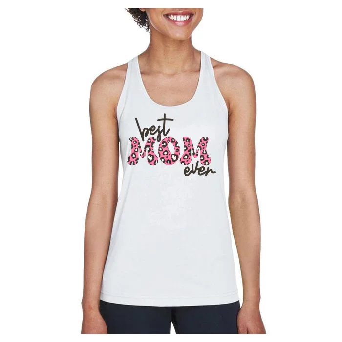 Best Mom Ever Cheetah Print Cute Gift Women's Racerback Tank