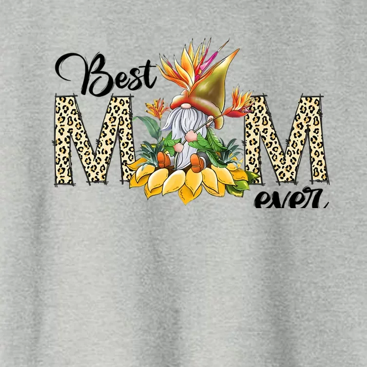 Best Mom Ever Sunflower Bird Of Paradise Flower Gnome Mom Women's Crop Top Tee