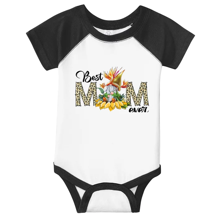 Best Mom Ever Sunflower Bird Of Paradise Flower Gnome Mom Infant Baby Jersey Bodysuit