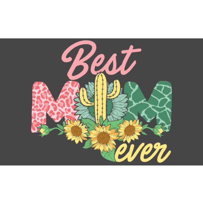 Best Mom Ever Sunflower Cactus Cute Mother's Day Bumper Sticker