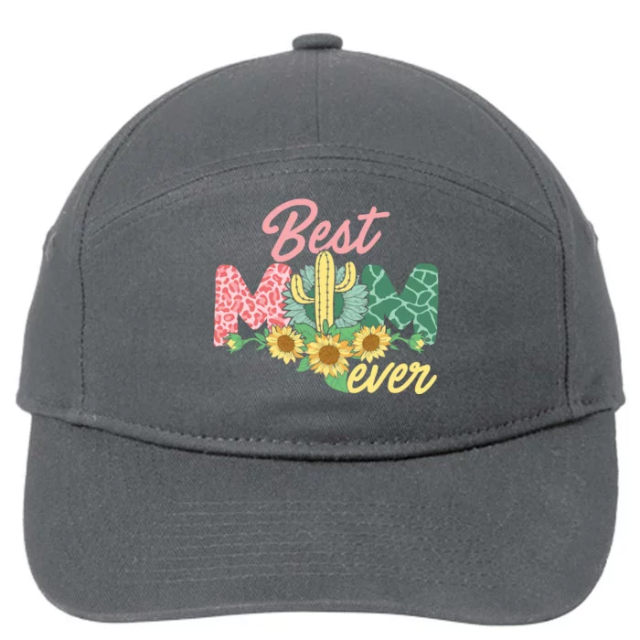 Best Mom Ever Sunflower Cactus Cute Mother's Day 7-Panel Snapback Hat