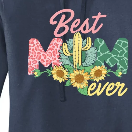 Best Mom Ever Sunflower Cactus Cute Mother's Day Women's Pullover Hoodie