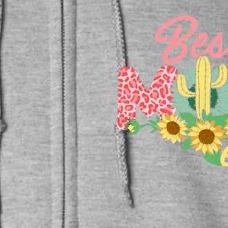 Best Mom Ever Sunflower Cactus Cute Mother's Day Full Zip Hoodie