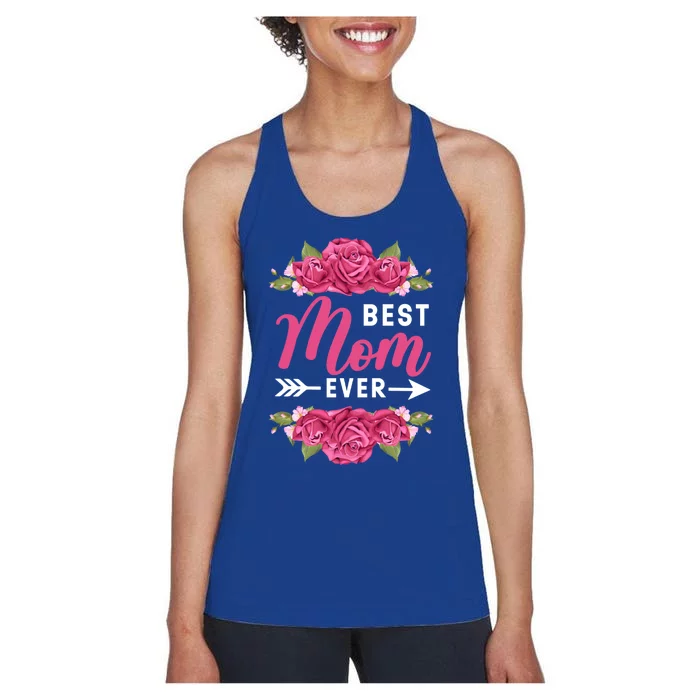 Best Mother Ever African American Dope Black Queen Mom Gift Women's Racerback Tank