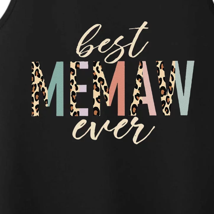 Best Memaw Ever Gifts Leopard Print Mothers Day Performance Tank