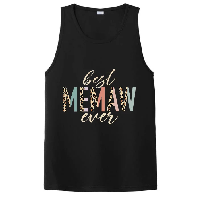 Best Memaw Ever Gifts Leopard Print Mothers Day Performance Tank