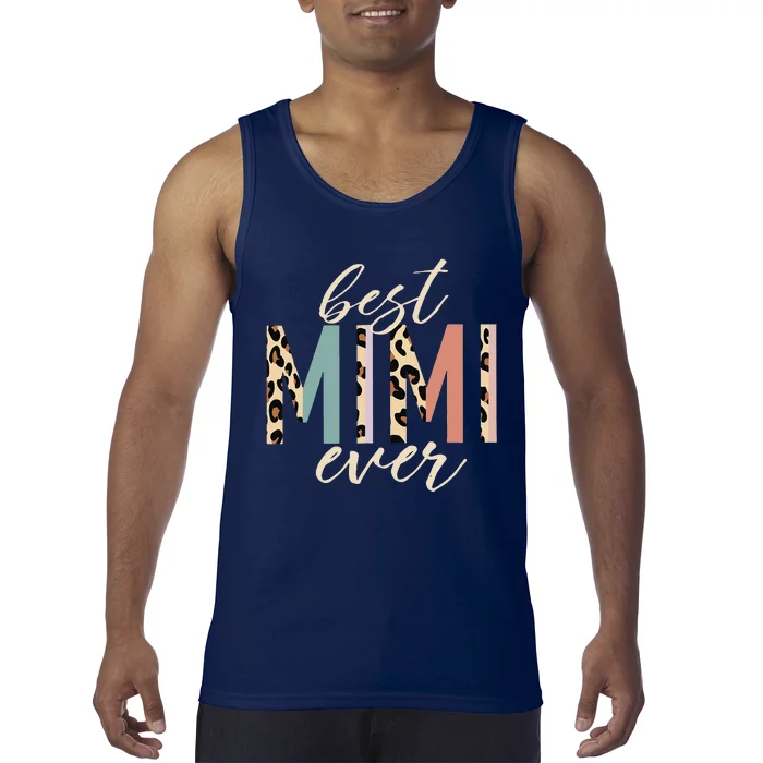 Best Mimi Ever Gifts Leopard Print Mothers Day Tank Top