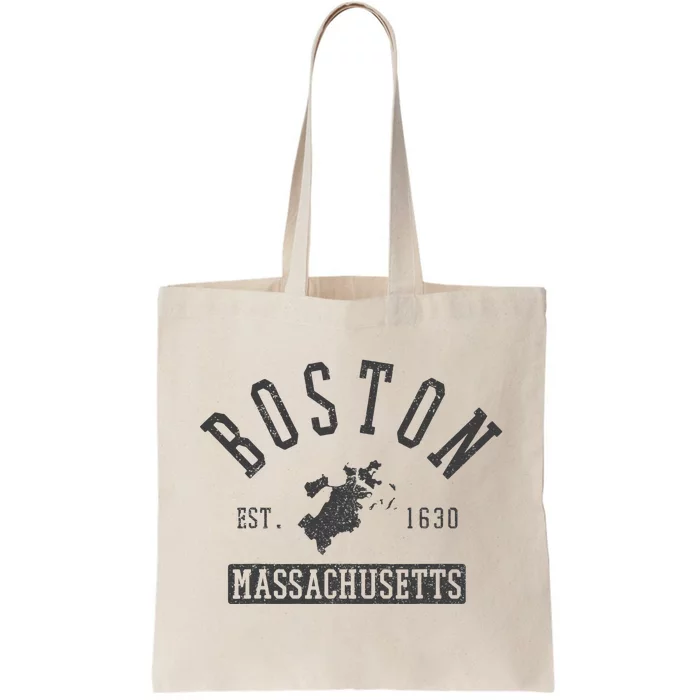 Boston Massachusetts Est. 1630 City Map Souvenir Tote Bag