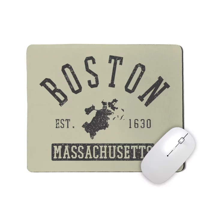 Boston Massachusetts Est. 1630 City Map Souvenir Mousepad