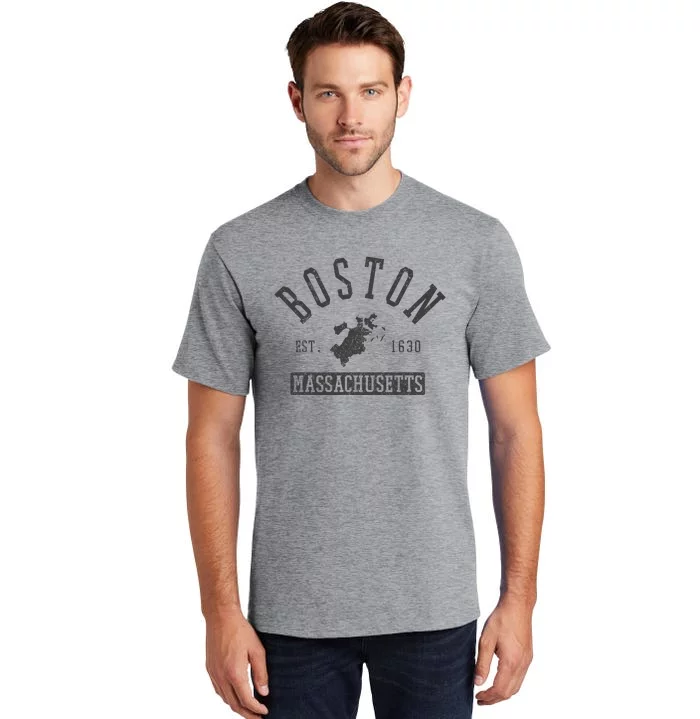 Boston Massachusetts Est. 1630 City Map Souvenir Tall T-Shirt