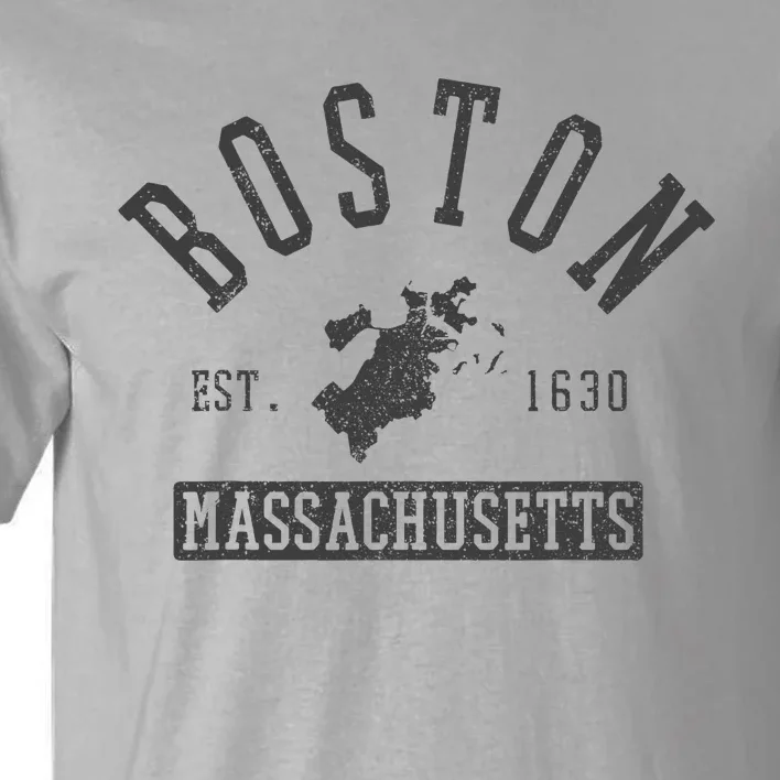 Boston Massachusetts Est. 1630 City Map Souvenir Tall T-Shirt