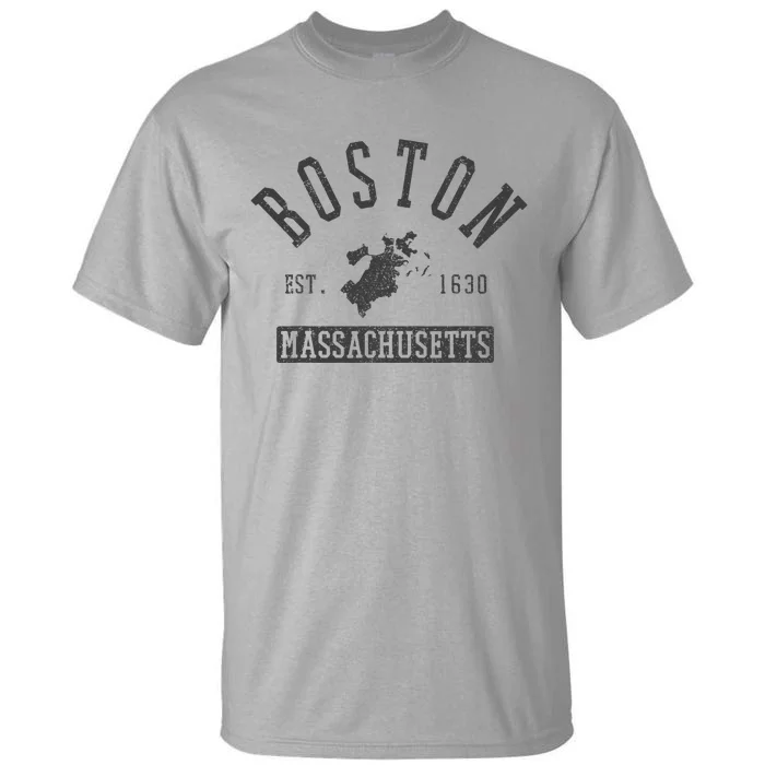 Boston Massachusetts Est. 1630 City Map Souvenir Tall T-Shirt