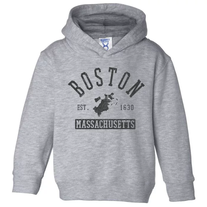 Boston Massachusetts Est. 1630 City Map Souvenir Toddler Hoodie